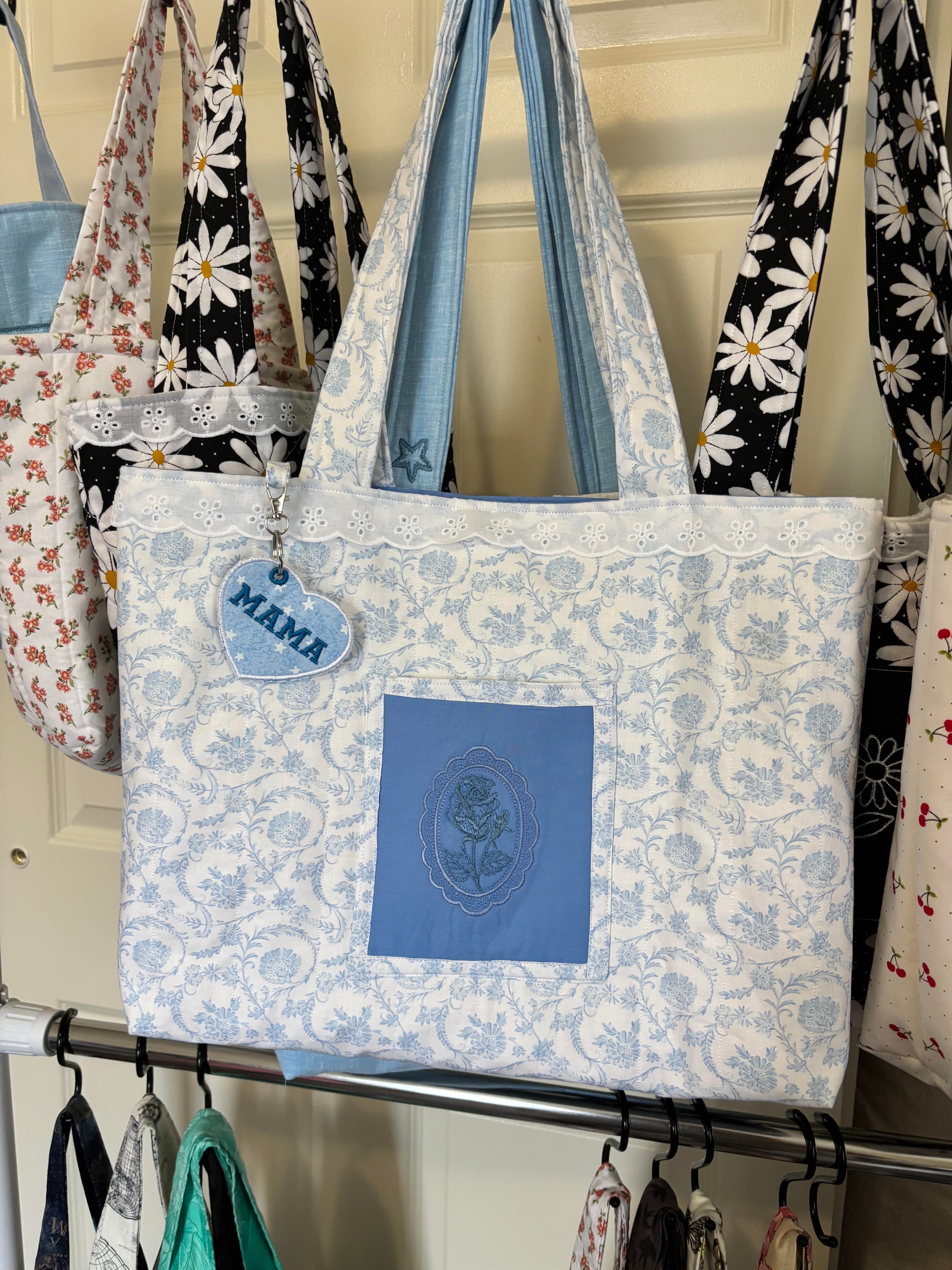 Quilted tote bag(mama tag sold separately)